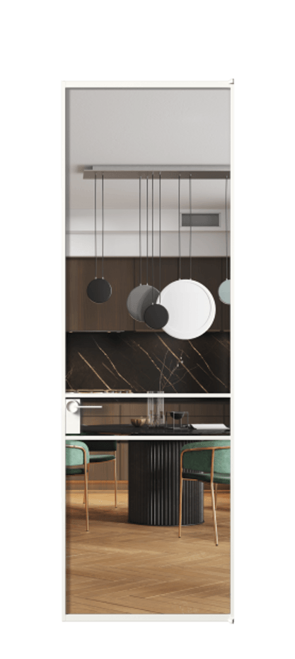 Алюминиевая дверь АЛПЛ040.02 Алюминий Белый Прозрачное стекло "Crystal Vision", калёное Цена 146970  | Volhovec