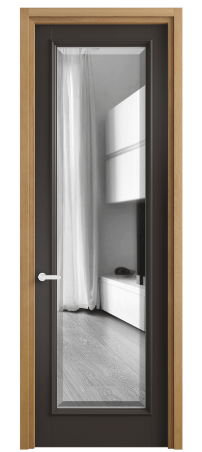 Дверь межкомнатная Charm 6702 Бук антрацит Двустороннее зеркало с фацетом, триплекс Узкий классический наличник БНМ Цена 107399 ₽ Наличники уже входят в базовый комплект. Фабрика дверей Волховец 8 (800) 551 43 19 Межкомнатная дверь Charm 6702 Бук антрацит Двустороннее зеркало с фацетом, триплекс Цена 107399 ₽ | Volhovec