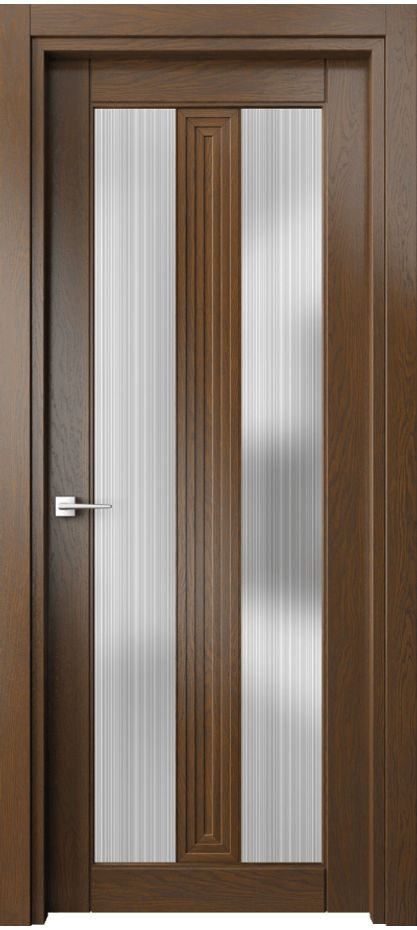 Межкомнатная дверь Эго 6122 Дуб королевский Сатинированное стекло "Дождь" Цена 121399 ₽ | Volhovec