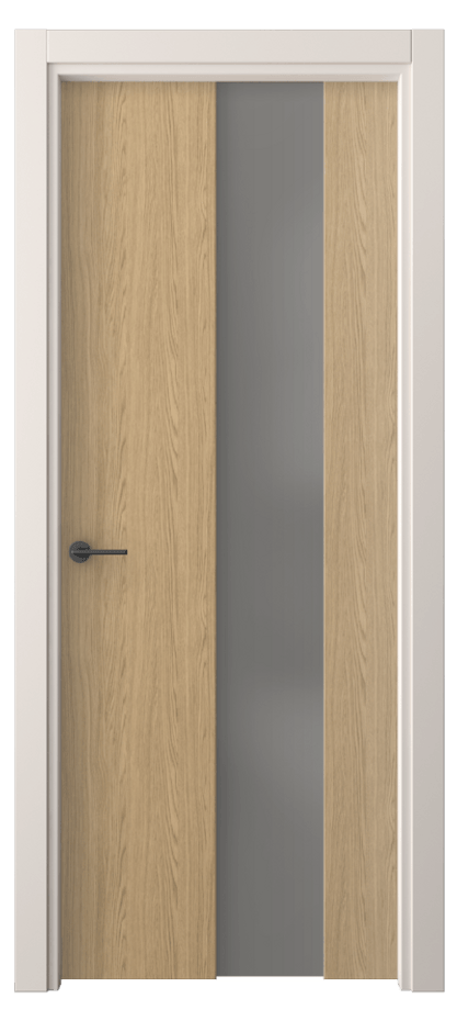 Межкомнатная дверь Фридом 4226 Жемчужный дуб Сатинированное серое стекло, триплекс Цена 40799 ₽ | Volhovec