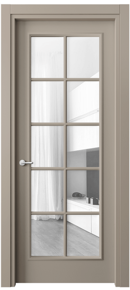 Межкомнатная дверь Париж 8102 Матовый бисквитный Прозрачное стекло Цена 89870 сом| Volhovec