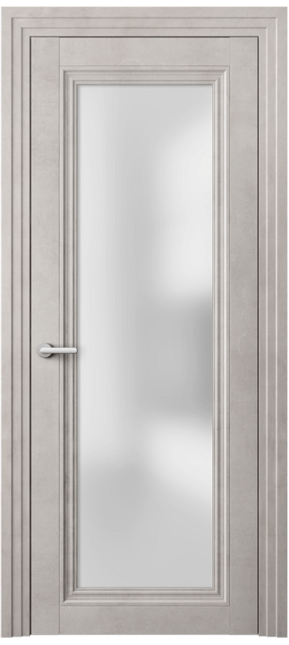 Межкомнатная дверь Центро 2502 Леон серебро Сатинированное стекло Цена 65399 ₽ | Volhovec