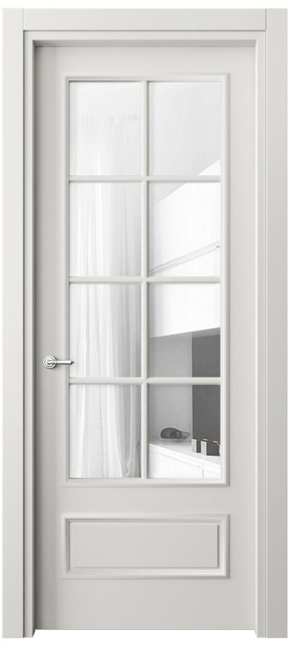 Межкомнатная дверь Париж 8112 Матовый серый Прозрачное стекло Цена 76999 ₽| Volhovec