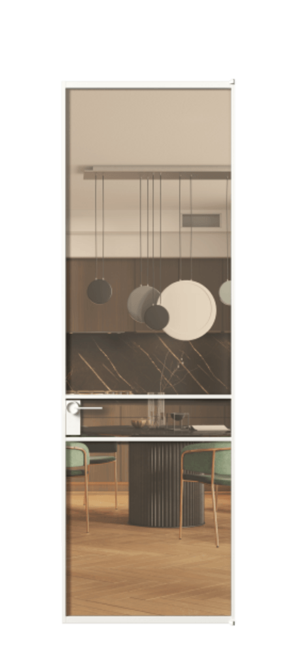 Алюминиевая дверь АЛПЛ040.02 Алюминий Белый Прозрачное оранжевое стекло, триплекс Цена 120130  | Volhovec