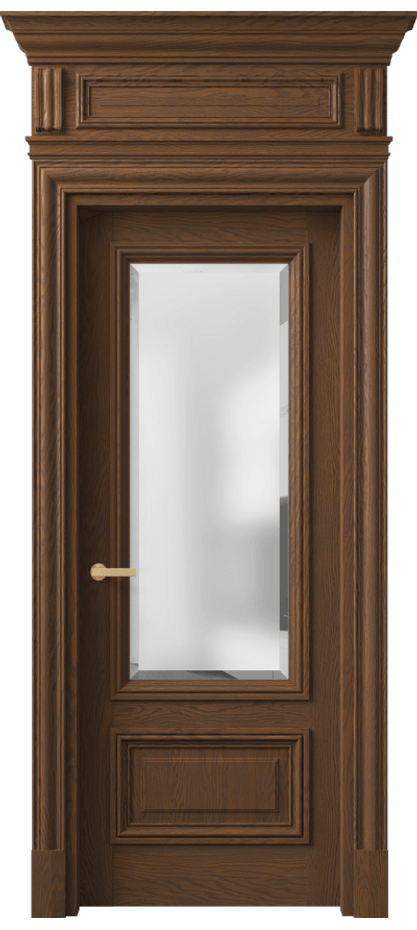 Межкомнатная дверь Антик 7306 Дуб каштановый матовый Сатинированное стекло с фацетом Цена 264949 ₽ | Volhovec