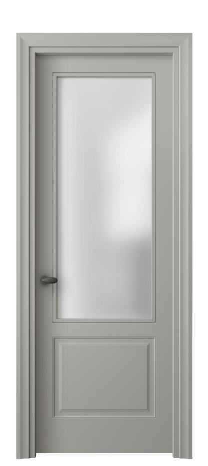 Межкомнатная дверь Эссе 8552 Матовый нейтральный серый Сатинированное стекло Цена 57099 ₽ | Volhovec