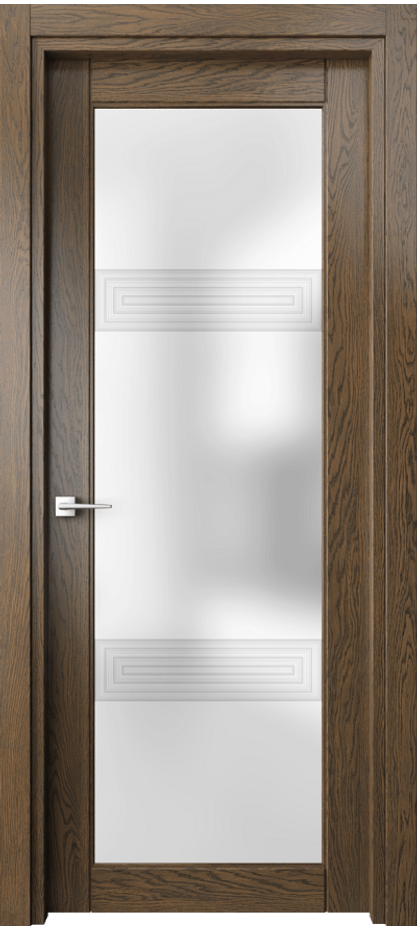 Межкомнатная дверь Ego 6112 Дуб серый Сатинированное стекло "3D" Цена 122599 ₽ | Volhovec