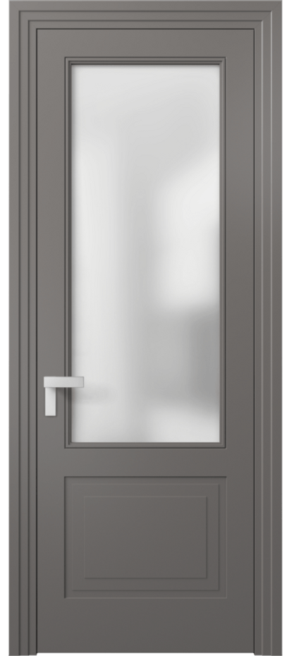Межкомнатная дверь Рокка 8352 Матовый классический серый Сатинированное стекло Цена 82899 ₽ | Volhovec
