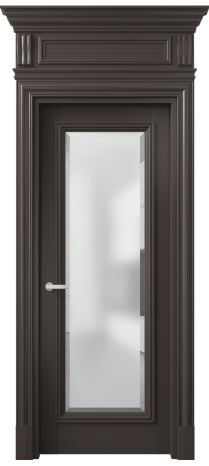 Межкомнатная дверь Антик 7300 Матовый антрацит Сатинированное стекло с фацетом Цена 162309 ₽ | Volhovec