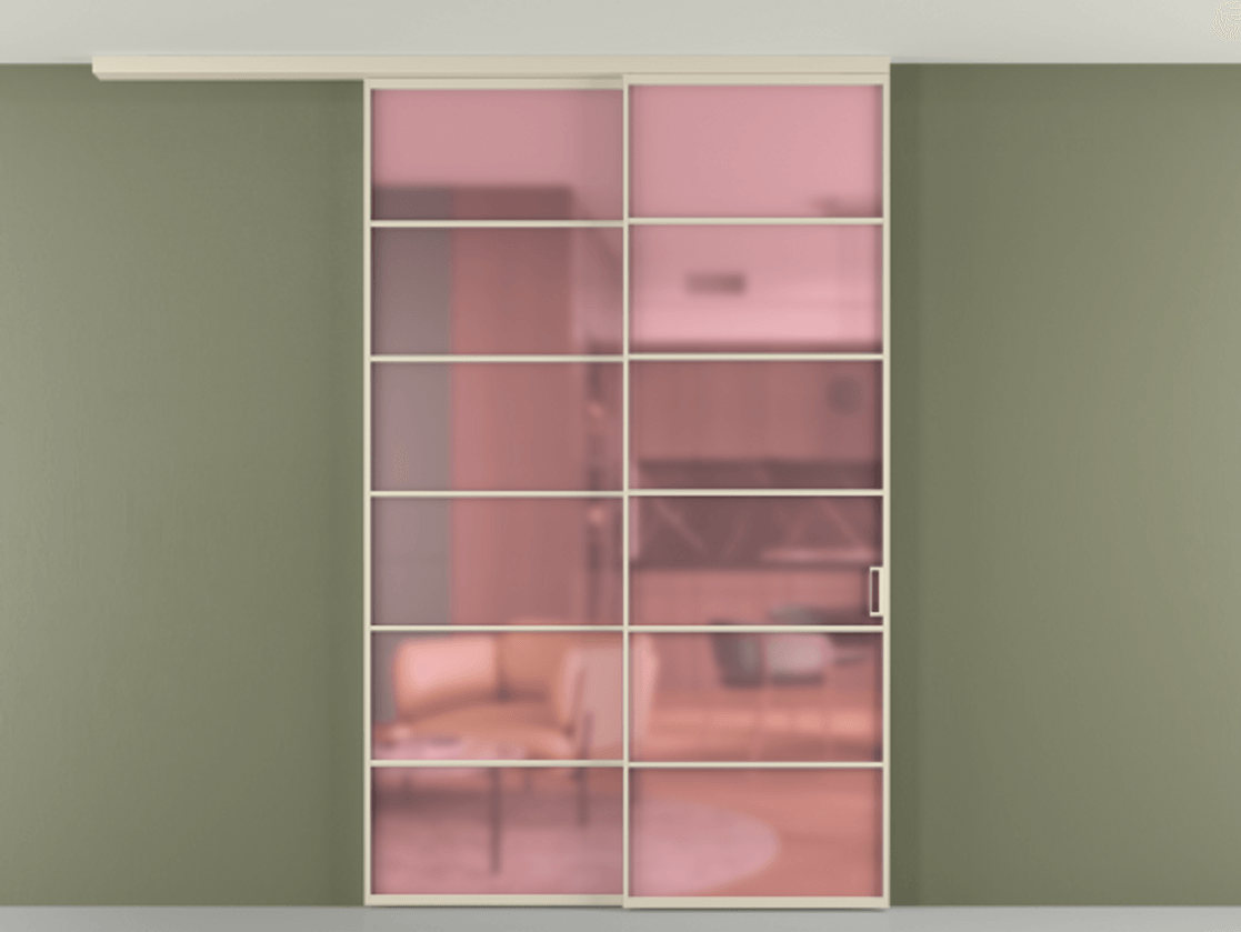 Перегородка Формато вдоль стены на потолок 2 створки с синхронным механизмом АЛПР 040.04 Алюминий бежево-серый Сатинированное розовое стекло, триплекс. Цена 291704 ₽ 1. Полотно 2 шт. (800/2100 мм)
2. Комплект установки раздвижной системы
3. Базовый комплект фурнитуры
4.Ручка Рондо. Фабрика дверей Волховец 8 (800) 551 43 19 Перегородка Формато вдоль стены на потолок 2 створки с синхронным механизмом АЛПР 040.04 Алюминий бежево-серый Сатинированное розовое стекло, триплекс Цена 291704 ₽ | Volhovec