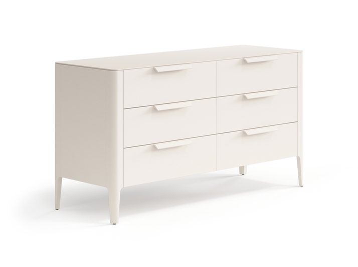 Мебель Комод Piega 6 ящиков. Цвет Матовый бежево-серый. Материал Гладкая эмаль. Коллекция Комод Piega 6 ящиков. Картинка.