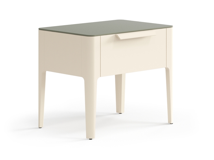 Мебель Тумба прикроватная Piega 1 ящик. Цвет Матовый светло-бежевый. Материал Гладкая эмаль. Коллекция Тумба прикроватная Piega 1 ящик. Фото. Мебель Тумба прикроватная Piega 1 ящик. Цвет Матовый светло-бежевый. Материал Гладкая эмаль. Коллекция Тумба прикроватная Piega 1 ящик. Картинка.