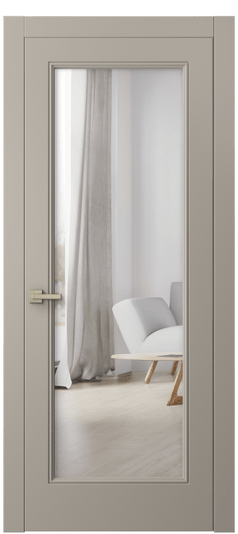Дверь межкомнатная 8300 МБСК-ЗЕР. Цвет Матовый бисквитный. Материал Гладкая эмаль. Коллекция Linea. Картинка.