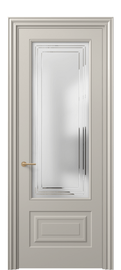 Дверь межкомнатная 8442 МСБЖ Сатин с гравировкой Mascot. Цвет Матовый светло-бежевый. Материал Гладкая эмаль. Коллекция Маскот. Картинка.