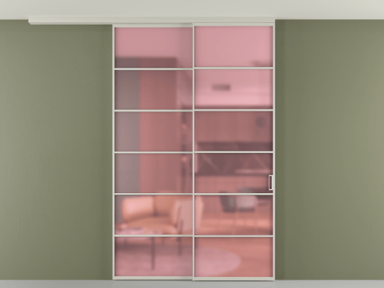 Алюминевая перегородка pv2_2_04_ Алюминий тёплый серый Сатинированное розовое стекло, триплекс, 6мм. Цвет Алюминий тёплый серый. Материал Алюминий в эмали. Коллекция Перегородка Формато вдоль стены на потолок 2 створки с синхронным механизмом. Фото. Алюминевая перегородка pv2_2_04_ Алюминий тёплый серый Сатинированное розовое стекло, триплекс, 6мм. Цвет Алюминий тёплый серый. Материал Алюминий в эмали. Коллекция Перегородка Формато вдоль стены на потолок 2 створки с синхронным механизмом. Картинка.