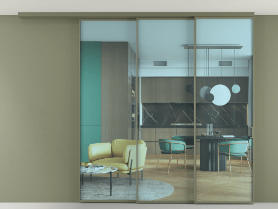 Алюминевая перегородка АЛПР 040.01_АОТ_ПРОЗ ГОЛ_new. Цвет Алюминий оливковый тёмный. Материал Алюминий в эмали. Коллекция Перегородка Формато вдоль стены на потолок 3 створки с синхронным механизмом. Фото. Алюминевая перегородка АЛПР 040.01_АОТ_ПРОЗ ГОЛ_new. Цвет Алюминий оливковый тёмный. Материал Алюминий в эмали. Коллекция Перегородка Формато вдоль стены на потолок 3 створки с синхронным механизмом. Картинка.