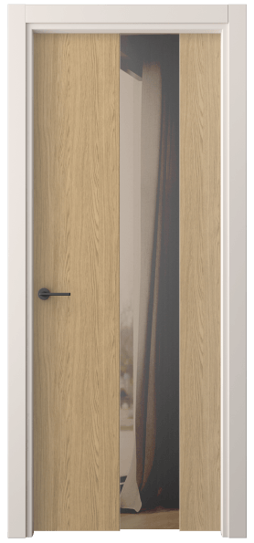 Дверь межкомнатная 4226 ЖМД ДВ ЗЕР БР. Цвет Жемчужный дуб. Материал Ламинатин. Коллекция Фридом. Картинка.