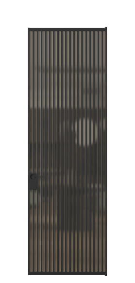 Дверь межкомнатная АЛПЛ040.07 Бронза сатин триплекс ЧЕР. Цвет Алюминий Черный. Материал Алюминий. Коллекция Формато. Картинка.