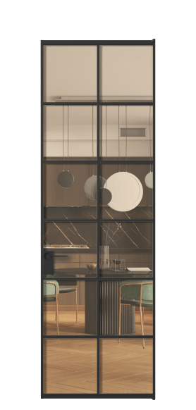 Дверь межкомнатная АЛПЛ040.05 ПРОЗ ОРАНЖ ЧЕР. Цвет Алюминий Черный. Материал Алюминий. Коллекция Формато. Картинка.